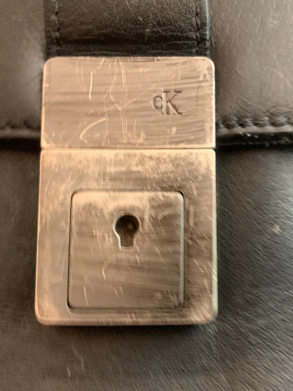 Calvin Klein all leather black messenger bag